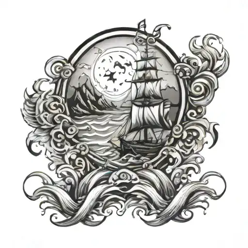 Britanny Ocean Scene Featuring