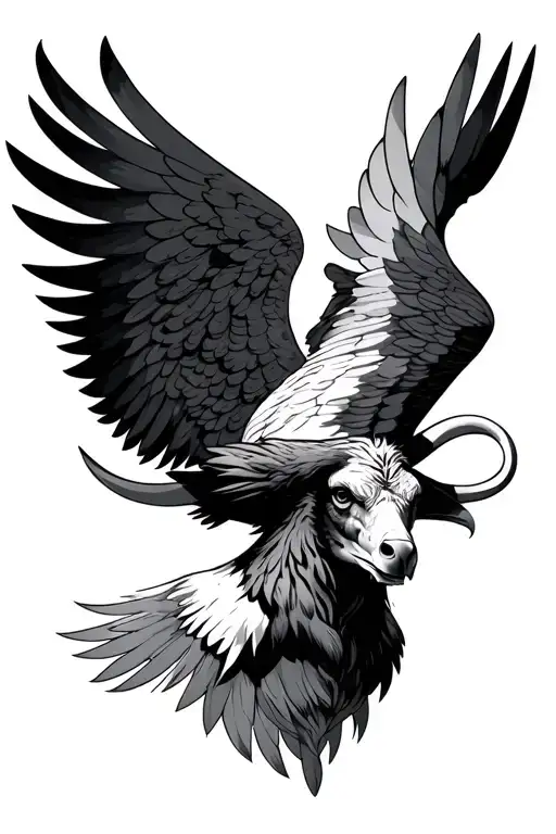 Taurus And Eagle Wings Spread Wide