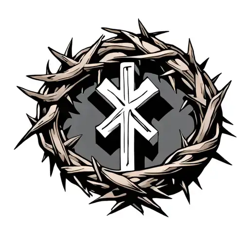 Crown Of Thorns Band With A Cross On It