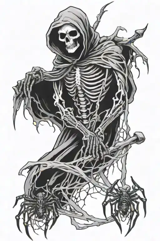 Reaper With Spider Webs