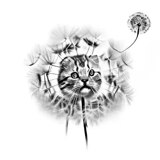 Dandelion With Cat