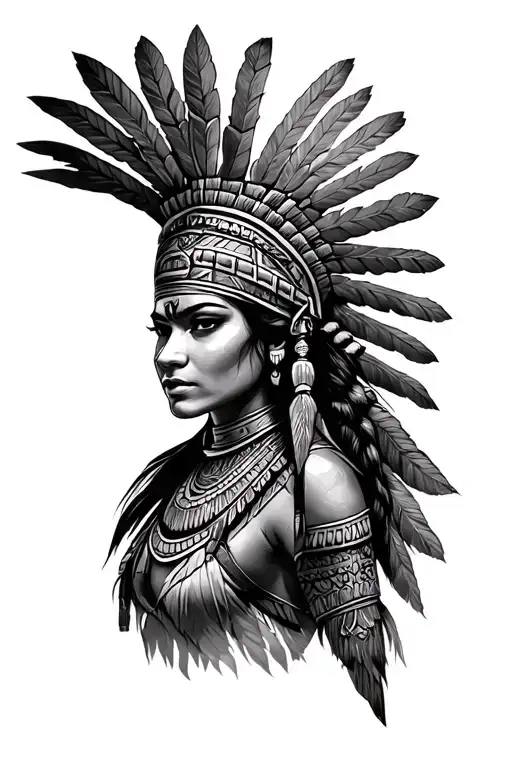 Aztec Warrior Woman Realistic