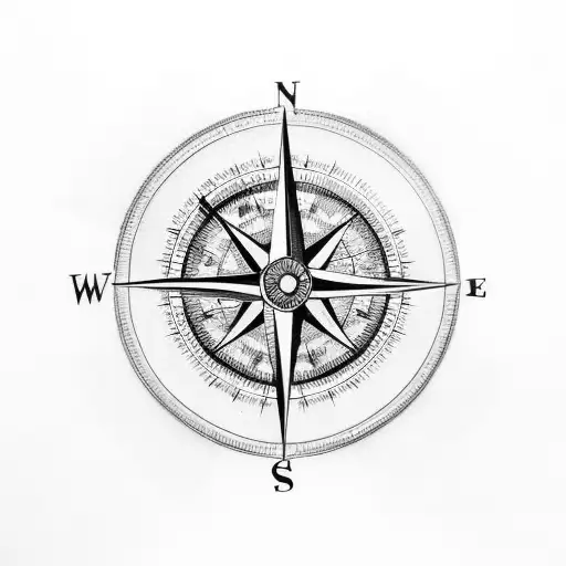 Compass With Swallow And Anchor