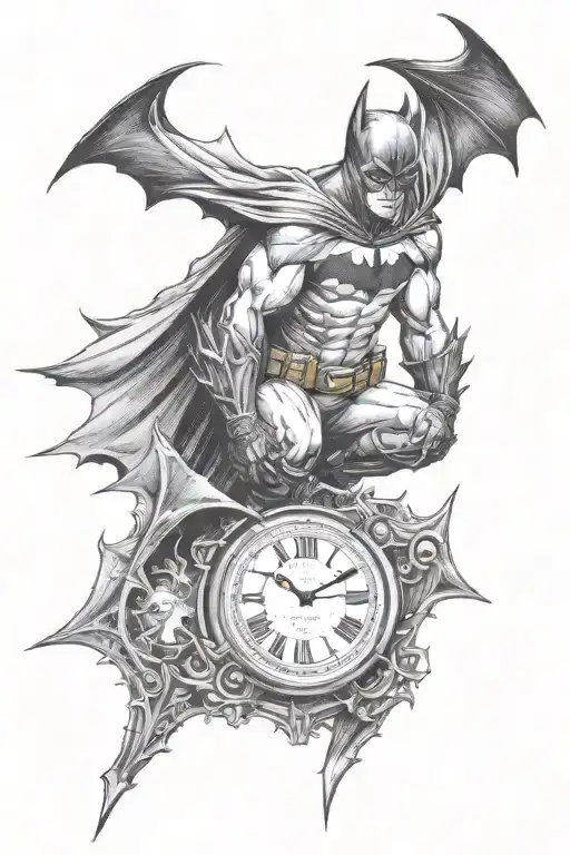 Dark Knight Batman With Roman Numeral Clock
