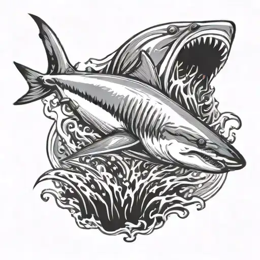 Swimmer Turning Into A Shark