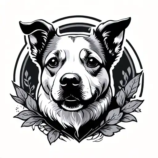 Dog Silhouette Surrounded