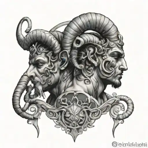 Gemini Twin Male Sucking Aries Ram Horns