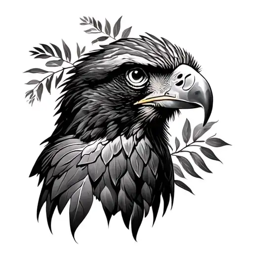 Australian Wedge Tail Eagle And Native Australian Plant