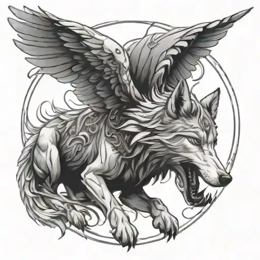 Wolf Arch Angel Falling