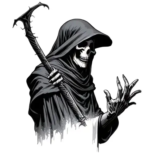 Grim Reaper With Hand Reaching