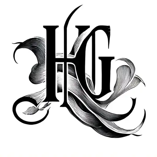 Line Wave Forming The Shape With Initials H G C