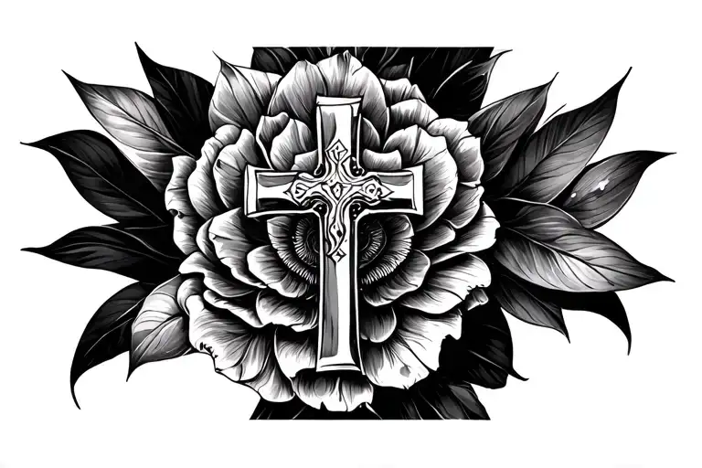 Christian Cross And Mandela Dot Work