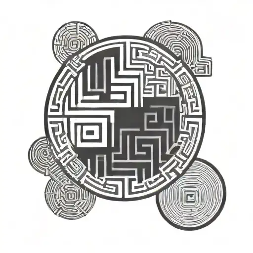 Labrynth Maze Circle Shape