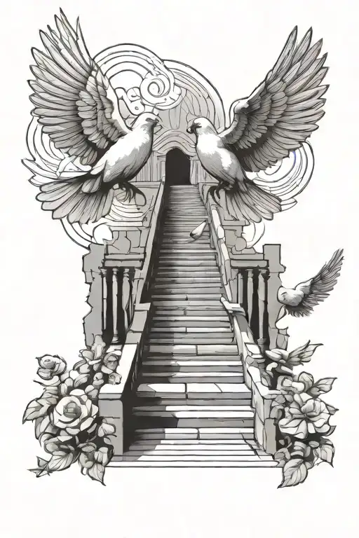 Stairs Going Into Heaven Doves
