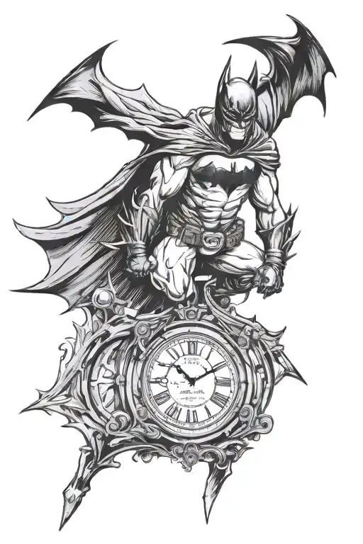 Dark Knight Batman With Roman Numeral Clock