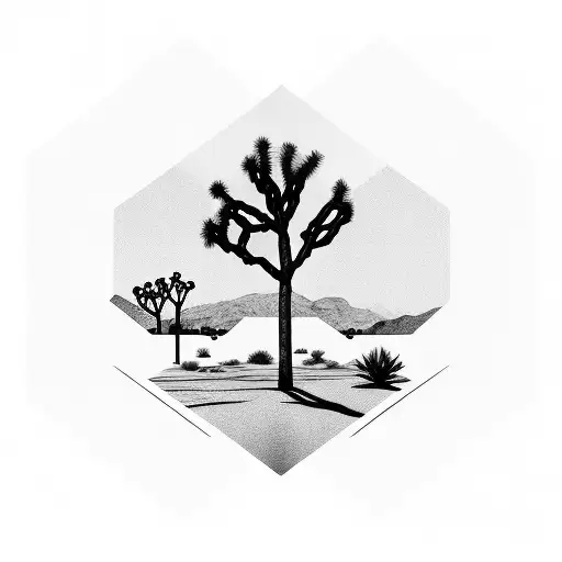 Joshua Tree In Hexagon