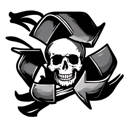 Pirate Flag But Instead Of Skull It's A Recycling Symbol