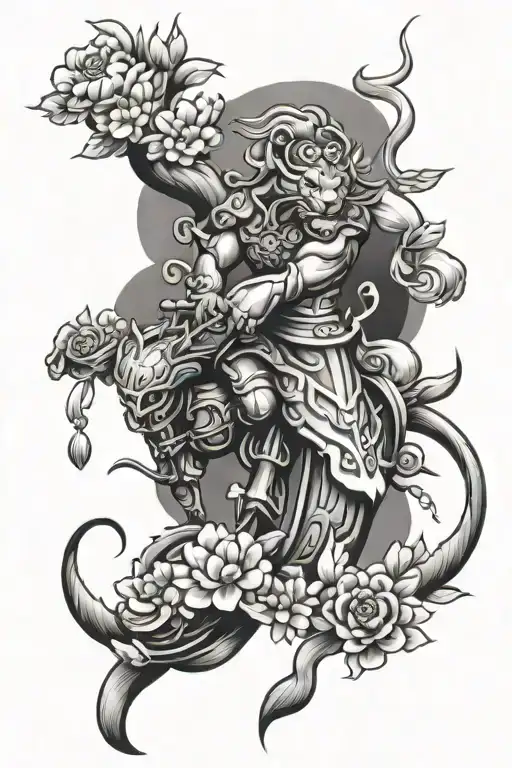 Polynesian Temple Cherry Blossom Leo Zodiac Sign Brave And Rider Or Motorcycle