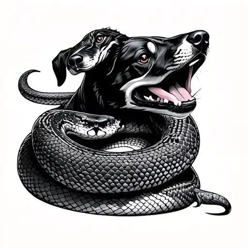 Snake And Dogs