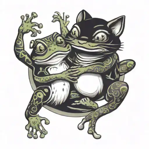 Frog And Cat Dancing