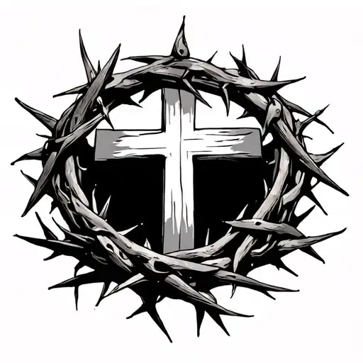 Crown Of Thorns With Cross On The Thing
