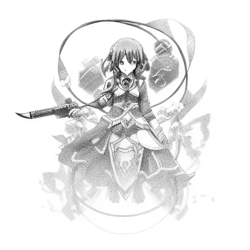 A Gaming Controller Intertwined With Anime Characters In A Cinematic Setting