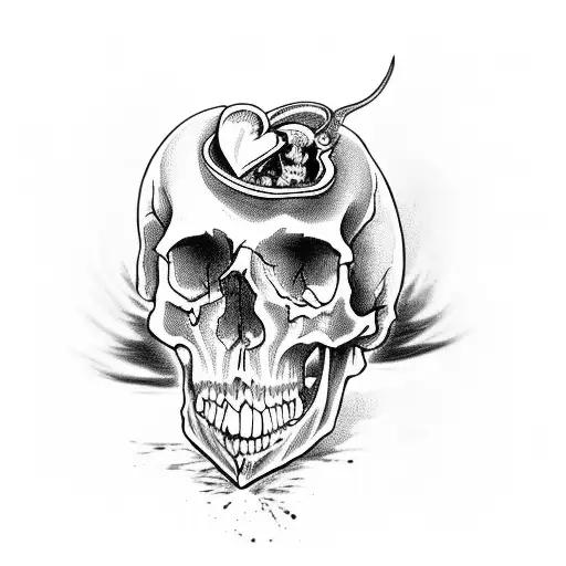 Skull Eating Human Heart