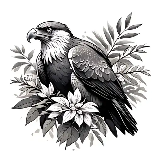 Native Australian Eagle And Native Australian Plant