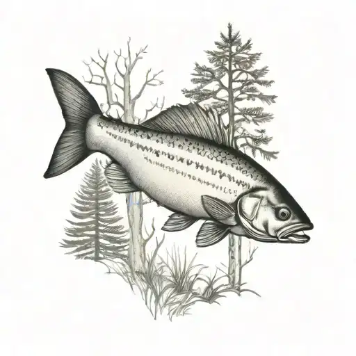 Fish And Buck Standing In Woods