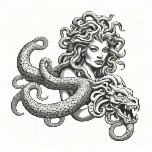 Medusa Holding A Creature