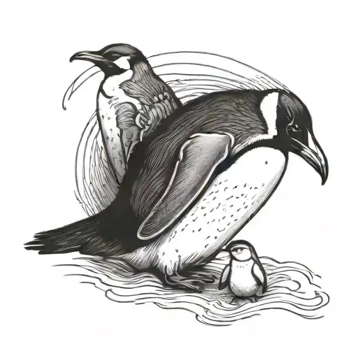 Big And Small Penguin