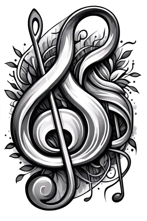 Two Mapies And Music Note Intertwined
