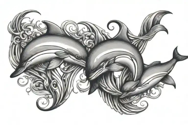 Dolphines With Infinity Symbol