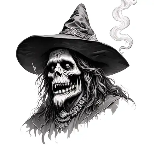 Creepy Voodoo Witch Doctor Smoking