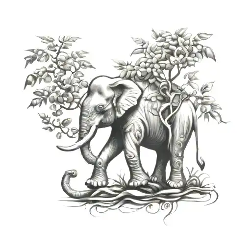 Elephant And Money Tree Growing