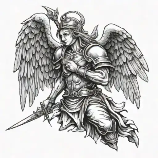 Warrior Angel Hurt With Wounds But Protecting Everything And Everyone