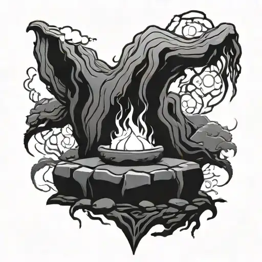 Druids Fire Stone Altar Surrounded