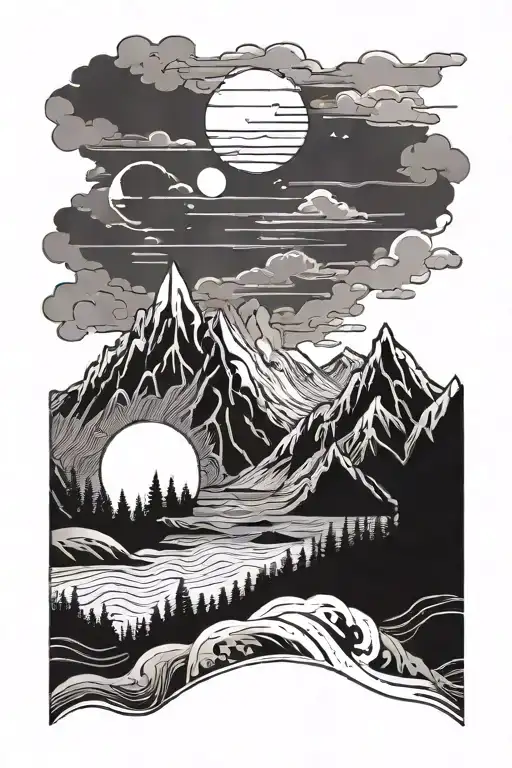 Wanderlust Vibes Mountains Nature Sea Vibes Airy Fine Line Girls Fine Line