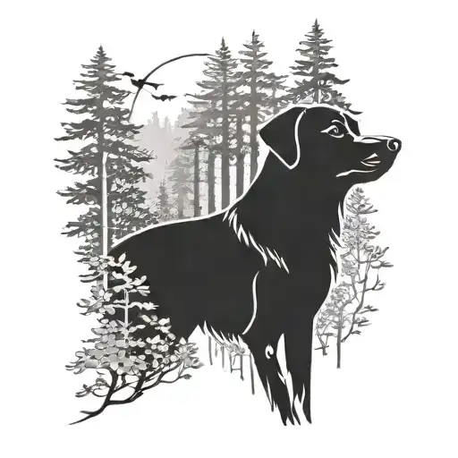 Dog In A Forest
