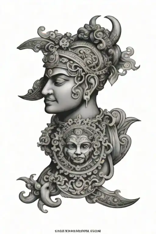 Arjuna Tattoo With Sanskrit Quote