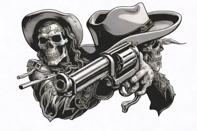 Cowboy Skull Shooting Pistol