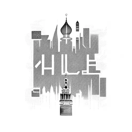 A Detailed Skyline Of Moscow With A Silhouette Of A Text In The Background