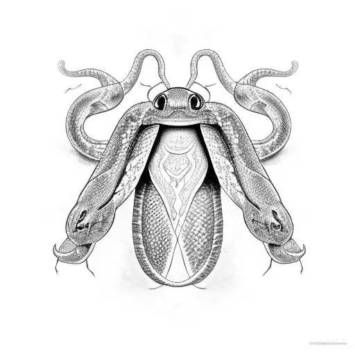 A Snake Inside A Moth