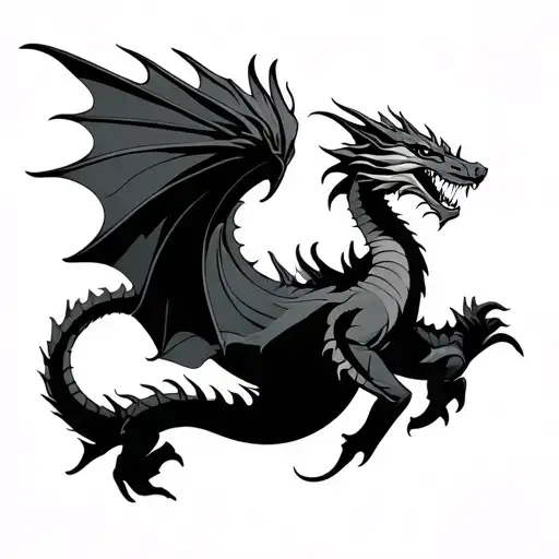 3 Small Flying Dragon Minimalist