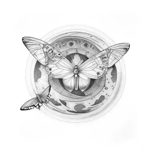 Butterfly With Moon Phases