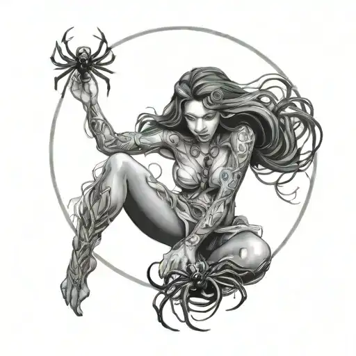Moon Spider Weaving Goddess Emerging