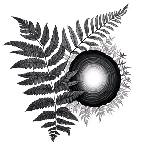 Tree Rings Ferns Flowers