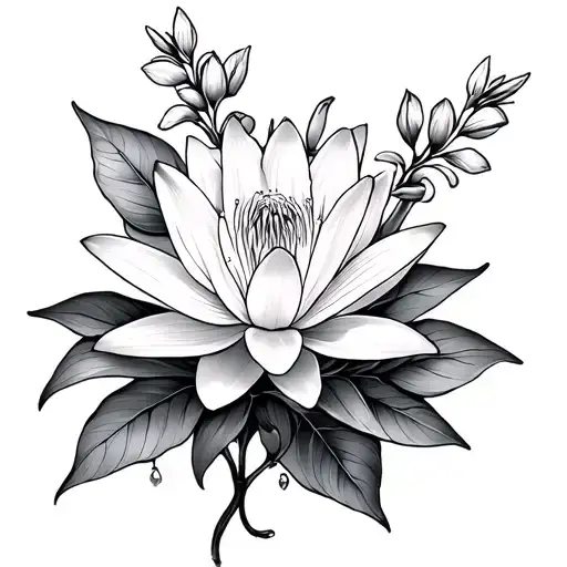 Larkspur And Water Lily Color