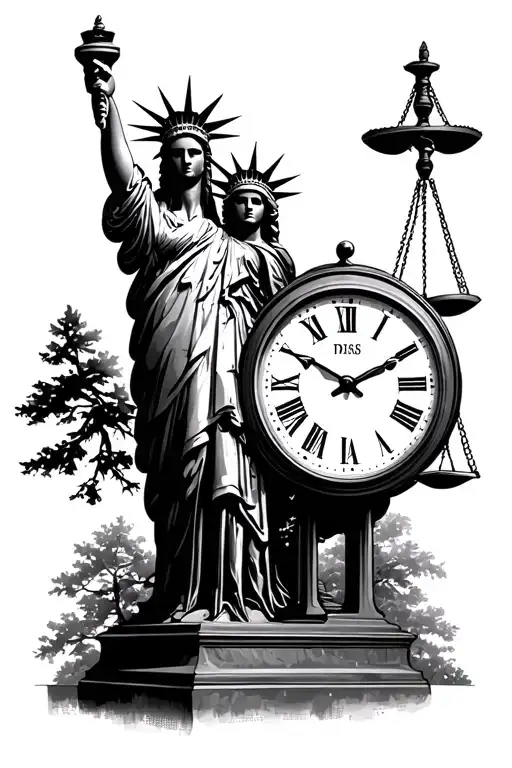 Trees Clock Time Justice Liberty American Revolution Americorps