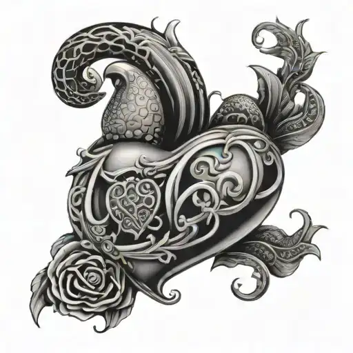 Immaculate Heart Wrapped By Black Snake